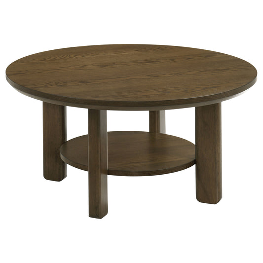 Ottowa 35-inch Round Wood Cocktail Coffee Table Brown