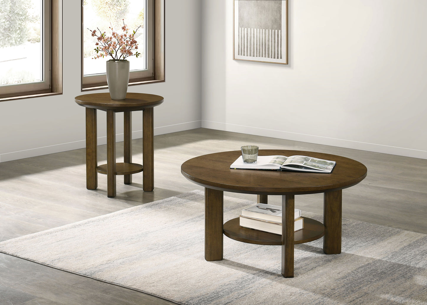 Ottowa 36-inch Round Wood Cocktail Coffee Table Brown