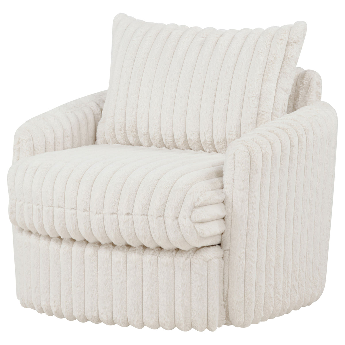Sarco Corduroy Upholstered Swivel Accent Arm Chair Ivory