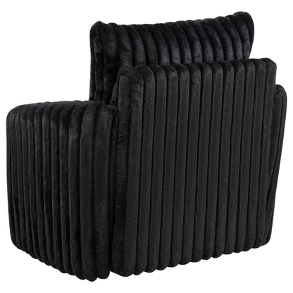 Sarco Corduroy Upholstered Swivel Accent Arm Chair Black