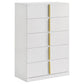 Ines 5-piece Eastern King Bedroom Set Grey and White High Gloss