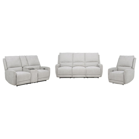 Sylmar 3-piece Chenille Power Reclining Sofa Set Dove Grey