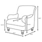 Glenn Upholstered English Arm Accent Chair Grey