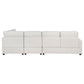 Delmar Velvet Upholstered Sectional Sofa Skirted Base Latte