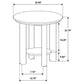 Ottowa 22-Inch Round Wood Side End Table with Shelf Brown