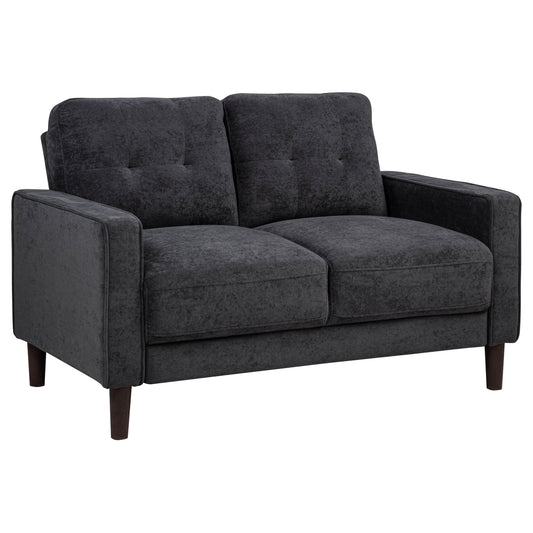 Bowen II Fabric Upholstered Track Arm Loveseat Steel Grey