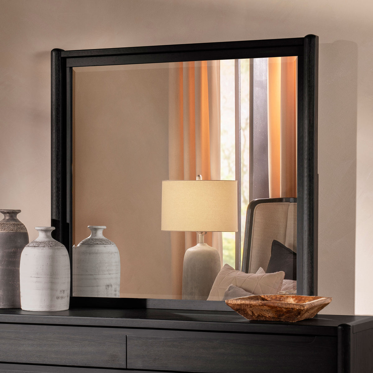 Leandro Dresser Mirror Burnished Black
