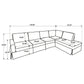 Delmar Velvet Upholstered Sectional Sofa Skirted Base Latte