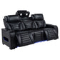Zuma 3-piece Faux Leather Dual Power LED Sofa Set Black