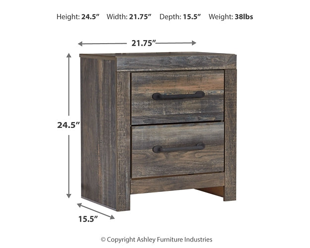 Drystan Queen Panel Headboard with Mirrored Dresser, Chest and Nightstand