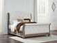 Ardenfield King Upholstered Sleigh Bed, Dresser and Mirror