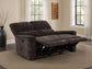 Navarro Chenille Upholstered Reclining Loveseat Dark Brown