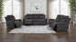 Kennett 3-piece Chenille Power Reclining Sofa Set Dark Grey