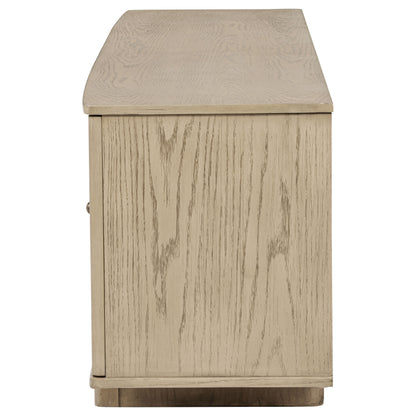 Kailani 79-inch 4-door Cane TV Stand Media Console Beige Oak