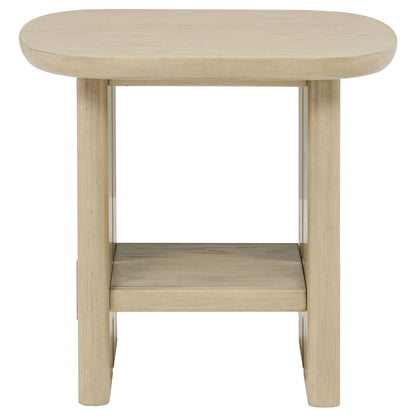 Kailani 3-piece Coastal Coffee and End Table Set Beige Oak