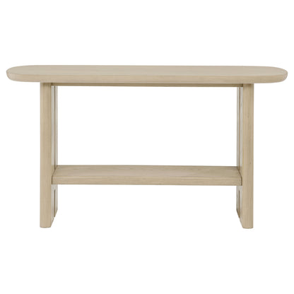 Kailani Coastal Sofa Console Table with Shelf Beige Oak