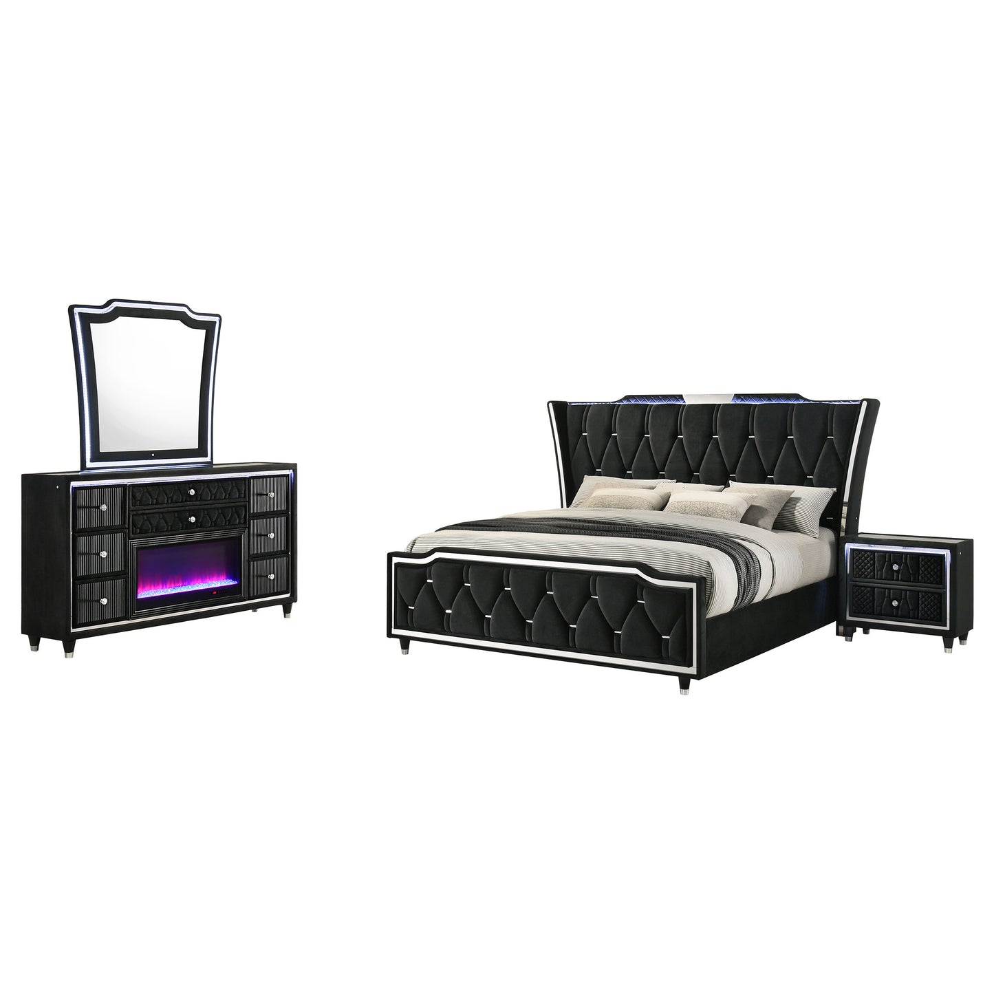 Lorient 4-piece Queen Bedroom Set Black