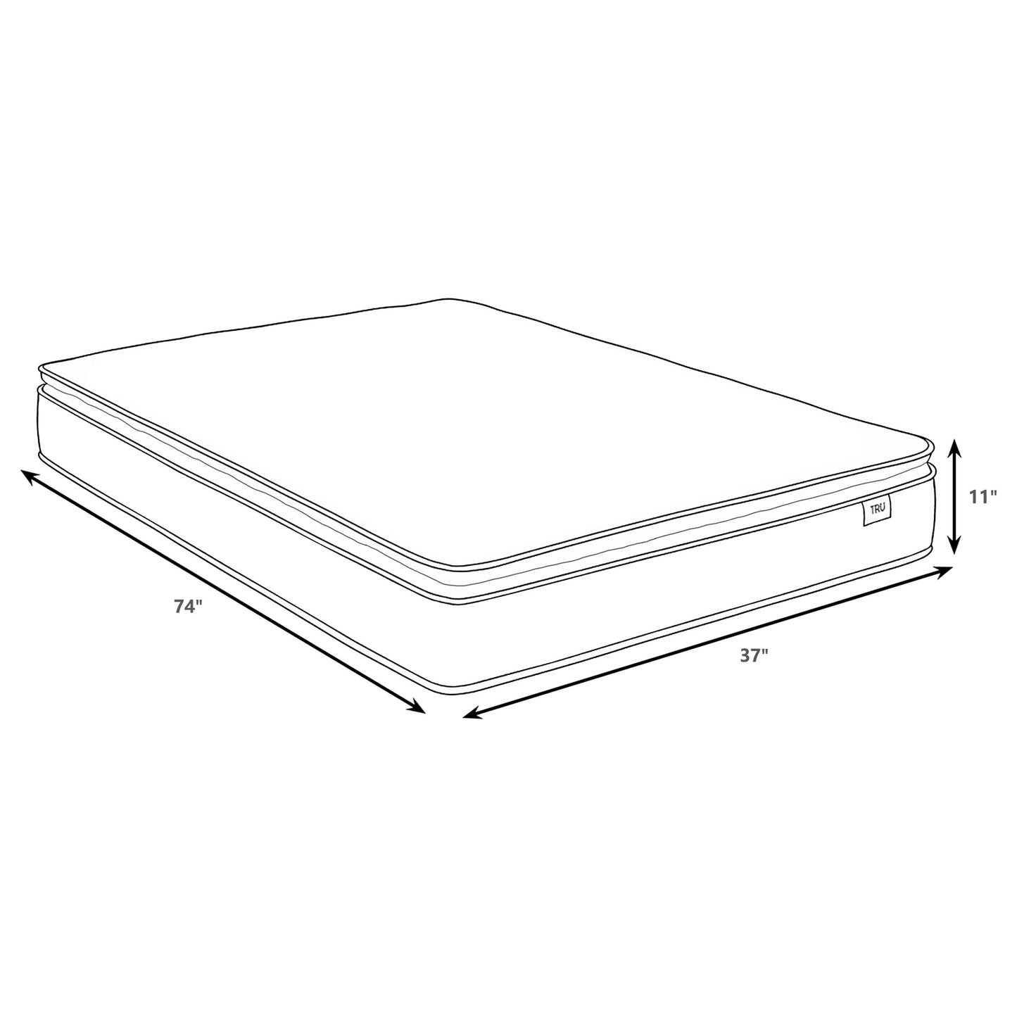 Hayes 11-inch Twin Pillow Top Memory Foam Hybrid Mattress