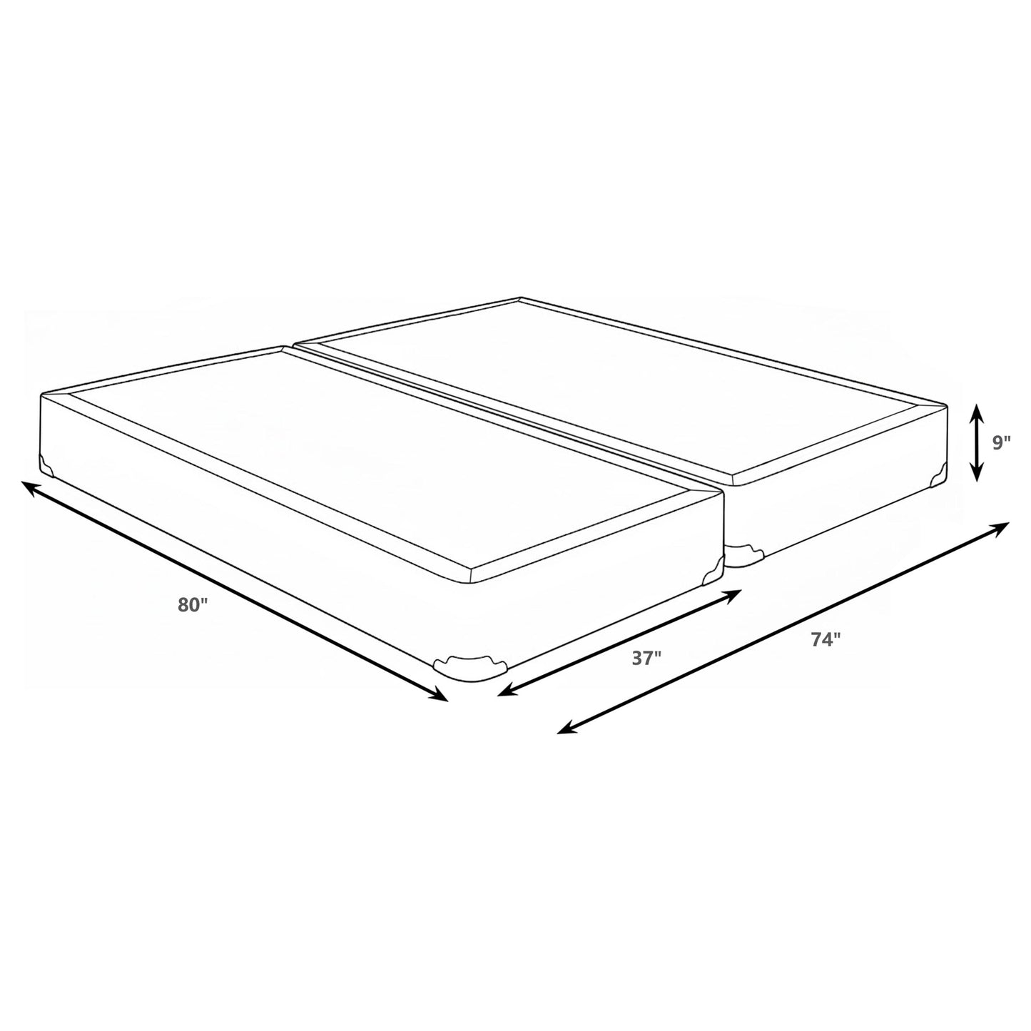 Mercer 9-inch Split Eastern King Standard Box Spring Foundation