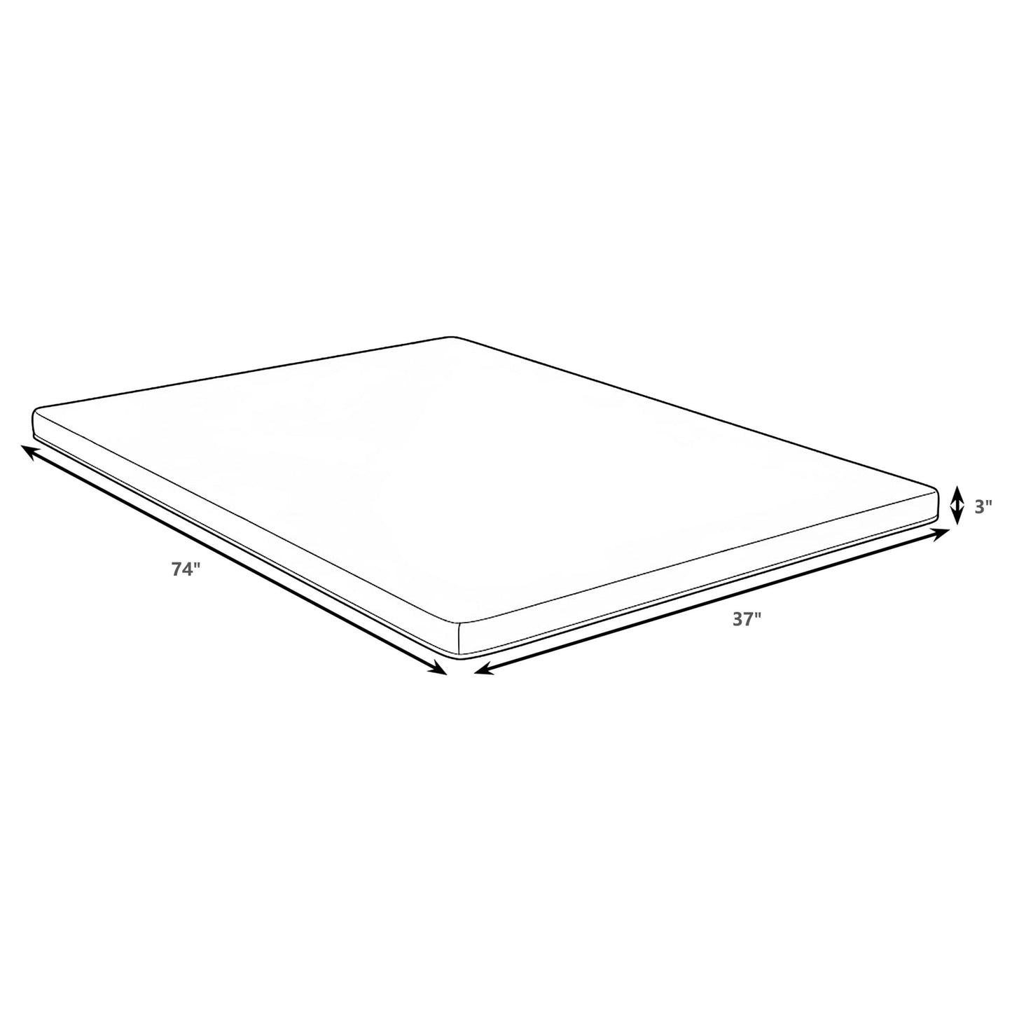 Cascade 3-inch Twin Cool Memory Foam Mattress Topper