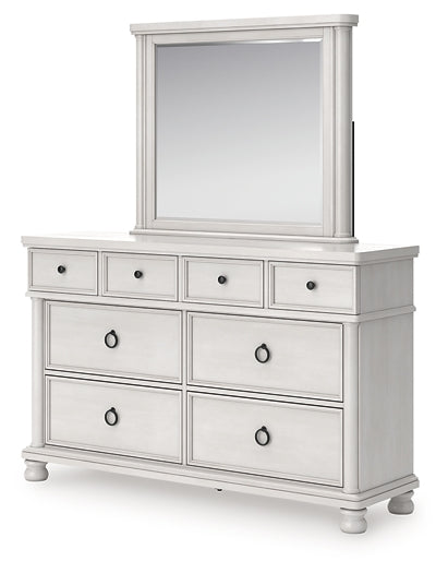 Rowlenstown Queen Poster Bed, Dresser, Mirror and Nightstand