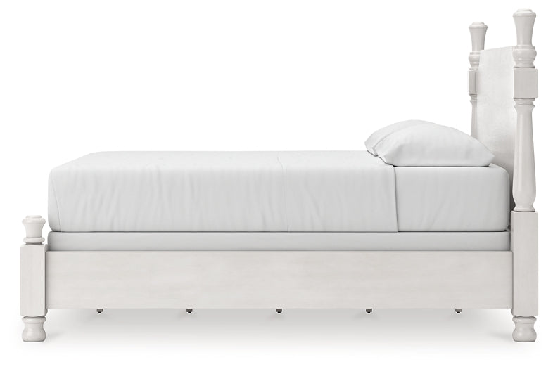 Rowlenstown California King Poster Bed, Dresser and Mirror