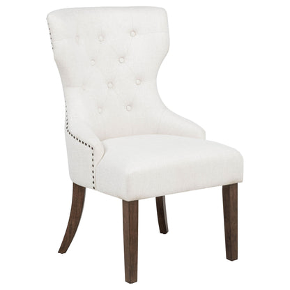 Baney Fabric Upholstered Dining Side Chair Beige and Dark Oak