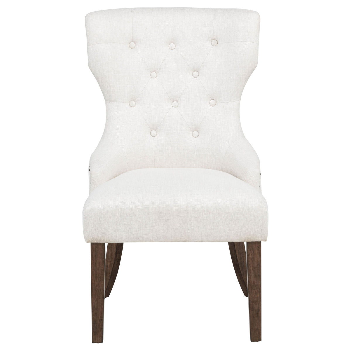 Baney Fabric Upholstered Dining Side Chair Beige and Dark Oak