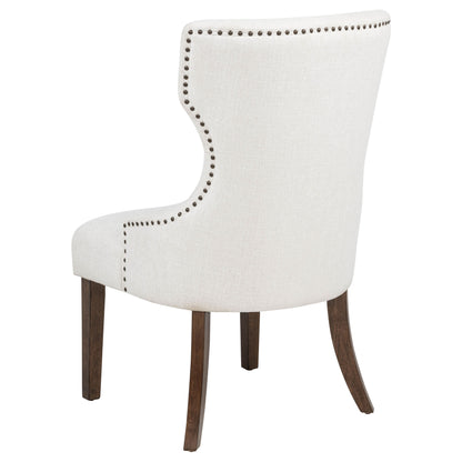 Baney Fabric Upholstered Dining Side Chair Beige and Dark Oak