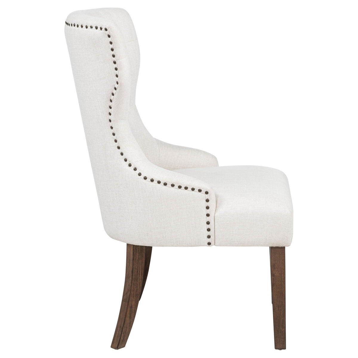 Baney Fabric Upholstered Dining Side Chair Beige and Dark Oak