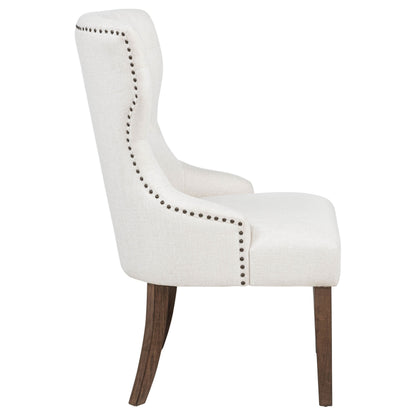 Baney Fabric Upholstered Dining Side Chair Beige and Dark Oak