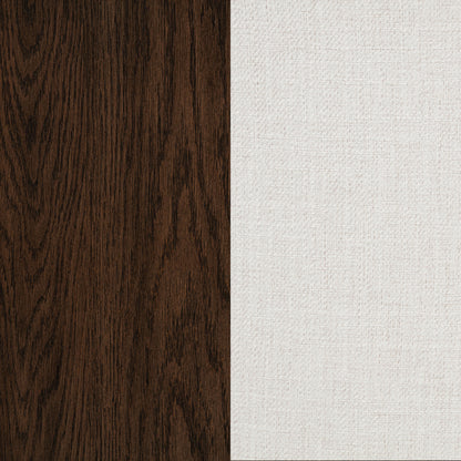 Baney Fabric Upholstered Dining Side Chair Beige and Dark Oak