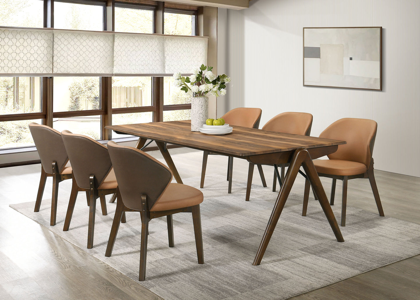 Randolph Dining Side Chair Butterscotch and Brown (Set of 2)