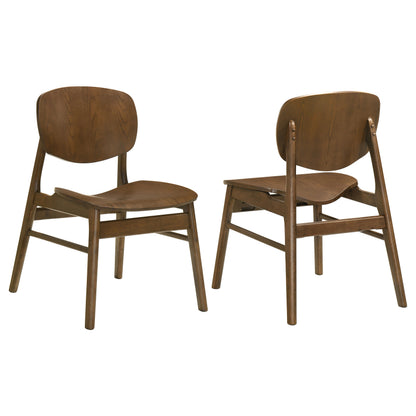 Benford Dining Side Chair Wood Seat Dark Brown (Set of 2)