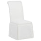 Shawna Upholstered Skirted Side Chair White (Set of 2)