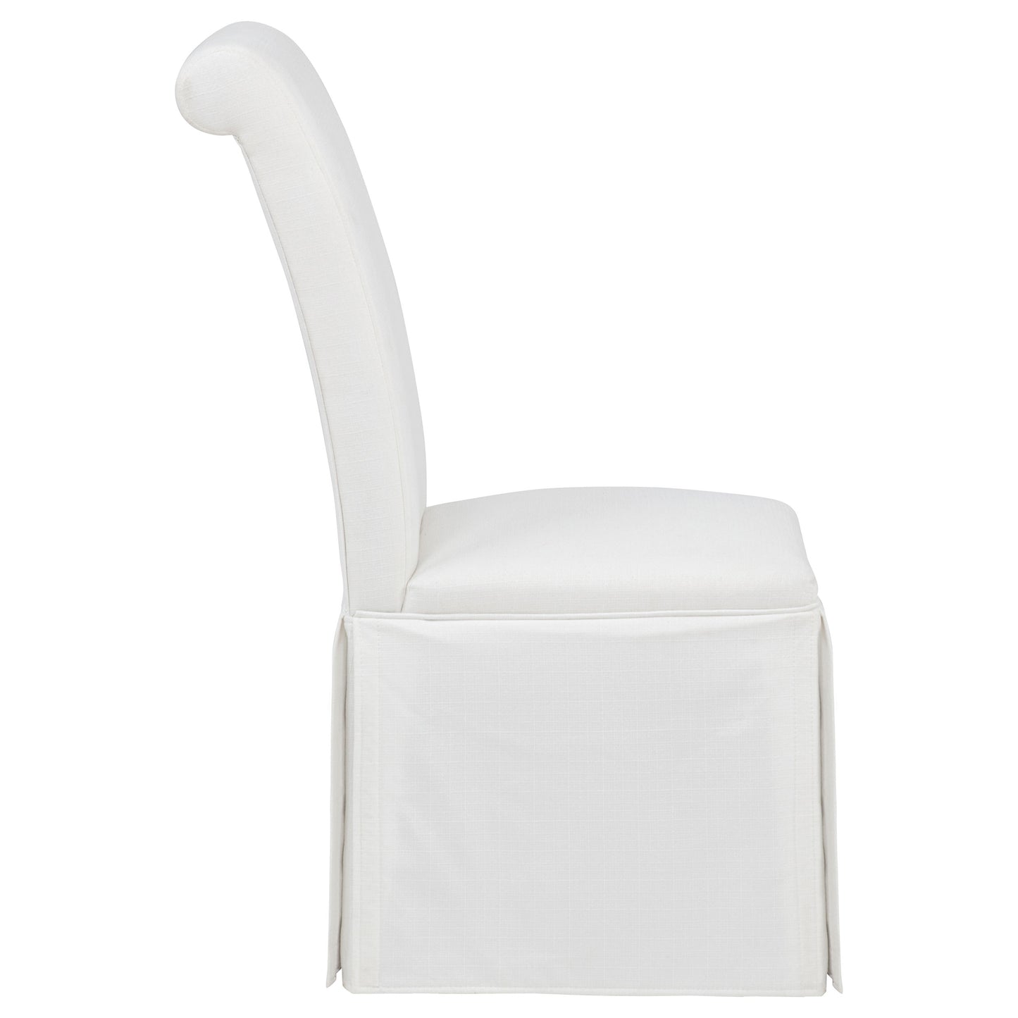 Shawna Upholstered Skirted Side Chair White (Set of 2)
