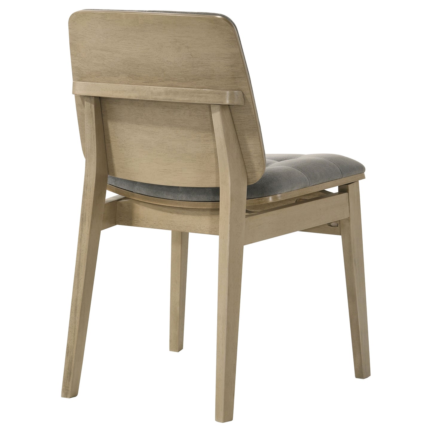 Redbridge Velvet Upholstered Side Chair Grey and Natural Oak (Set of 2)