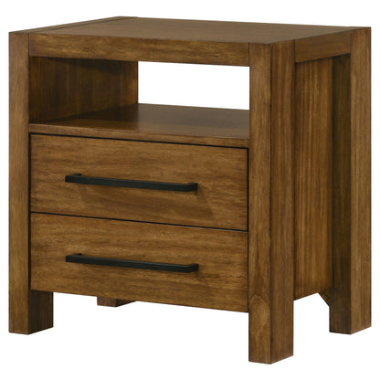Adderley 2-drawer Nightstand Bedside Table Warm Brown