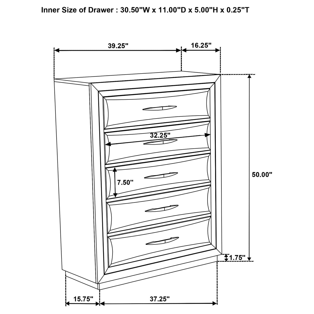 Atlas 5-piece Queen Bedroom Set Dark Oak