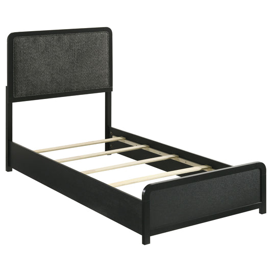 Cavelle 51-inch Upholstered Twin Panel Bed Black