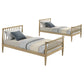 Abram Windsor Twin Over Twin Wood Bunk Bed with Ladder Almond