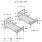 Abram Windsor Twin Over Twin Wood Bunk Bed with Ladder Almond