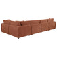 Elysia 5-piece Chenille Upholstered Modular Sectional Sofa Coral