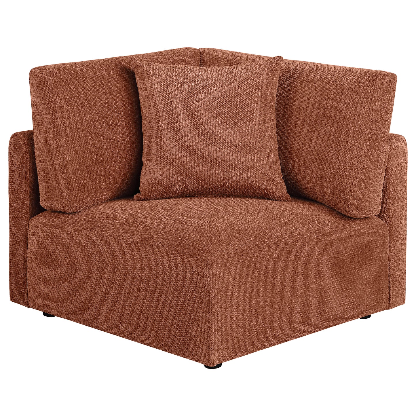 Elysia 5-piece Chenille Upholstered Modular Sectional Sofa Coral