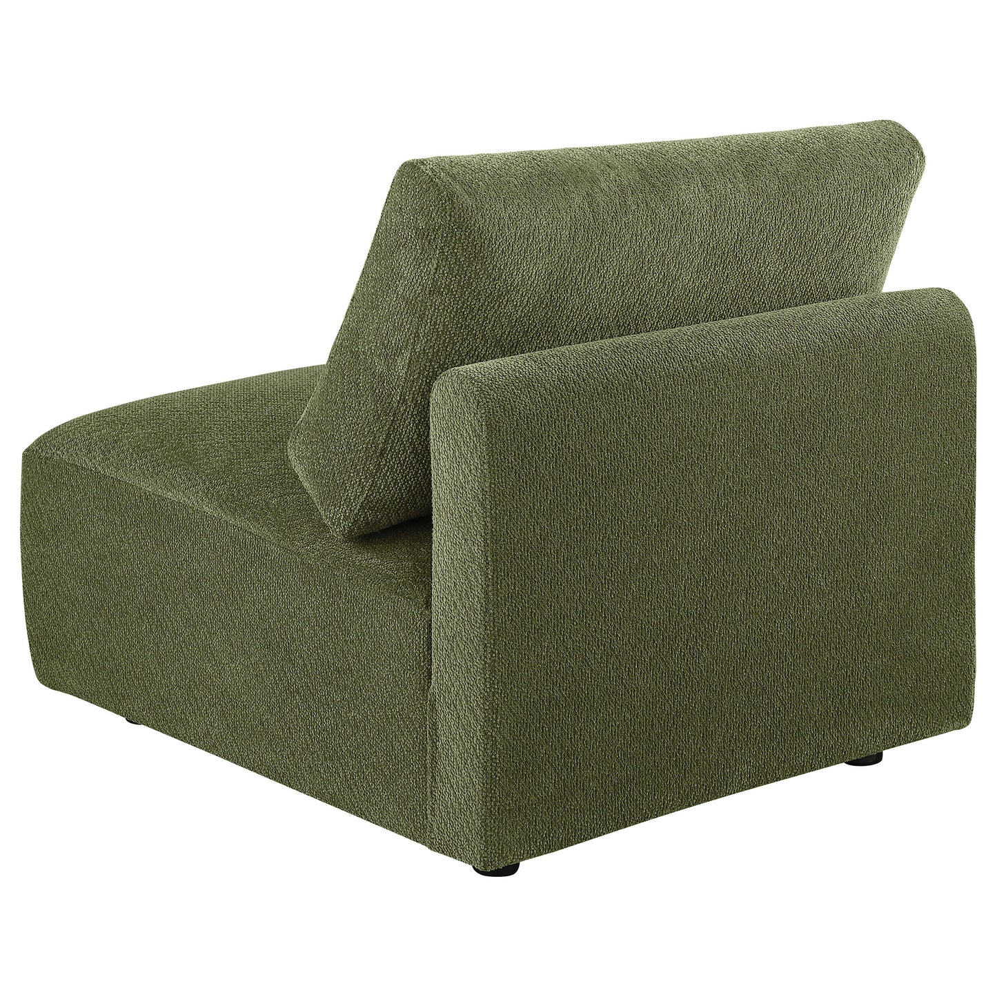 Elysia Fabric Upholstered Modular Armless Chair Green