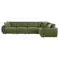 Elysia 5-piece Chenille Upholstered Modular Sectional Sofa Green