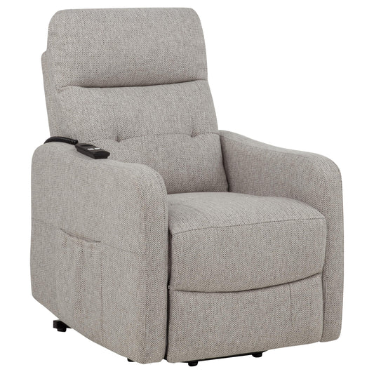 Dayes Upholstered Power Lift Recliner Chair Taupe