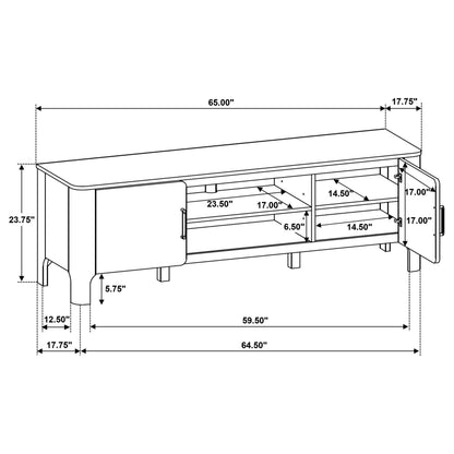 Rowe 65-inch 2-door Wood TV Stand Media Console Light Oak