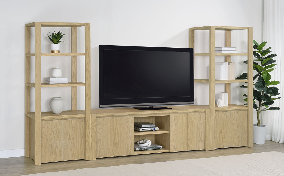 Laurelton 78-inch 4-door TV Stand Media Console Light Oak