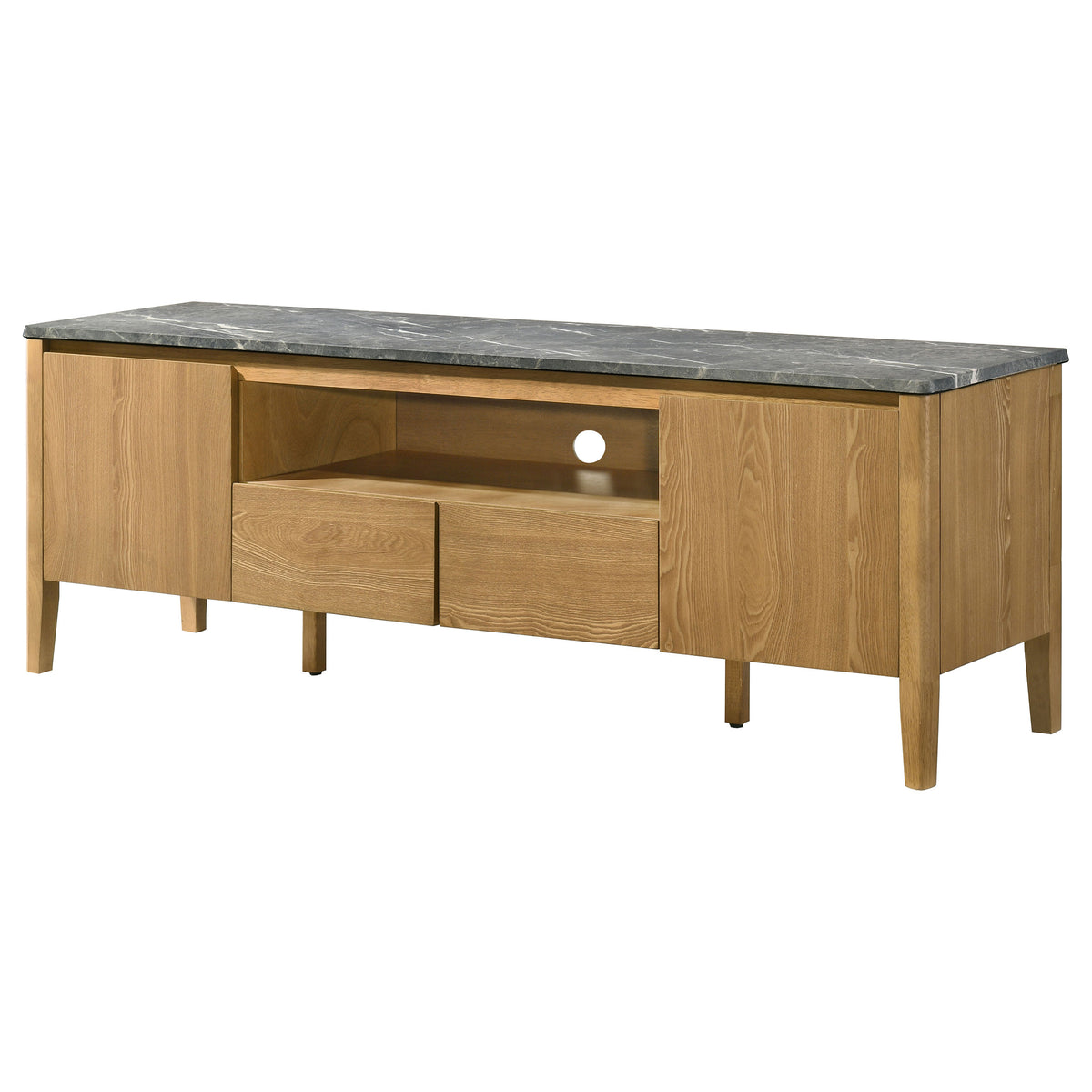Bradley 63-inch 2-Door SmartTop™ TV Stand Grey and Natural